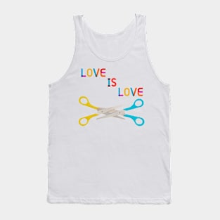 SCISSORS PRIDE, LOVE IS LOVE (Model 1) Tank Top